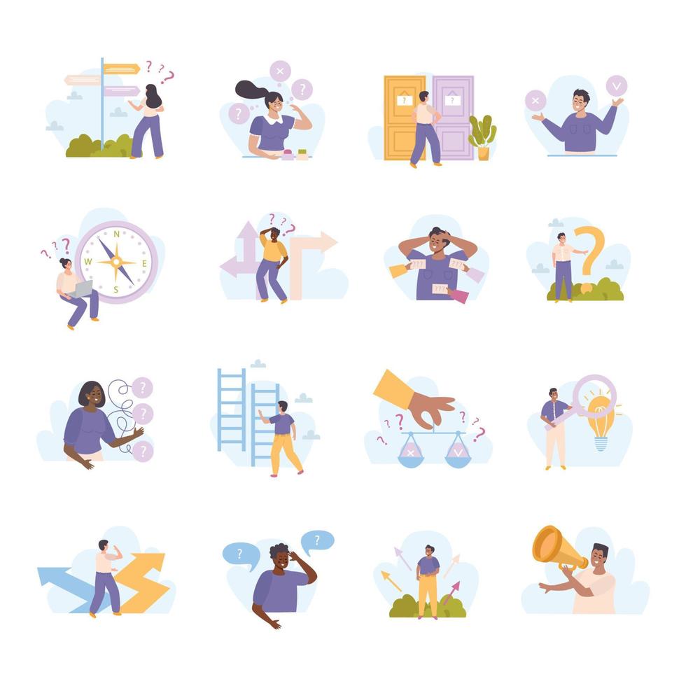 Future Career Search Flat Icons vector