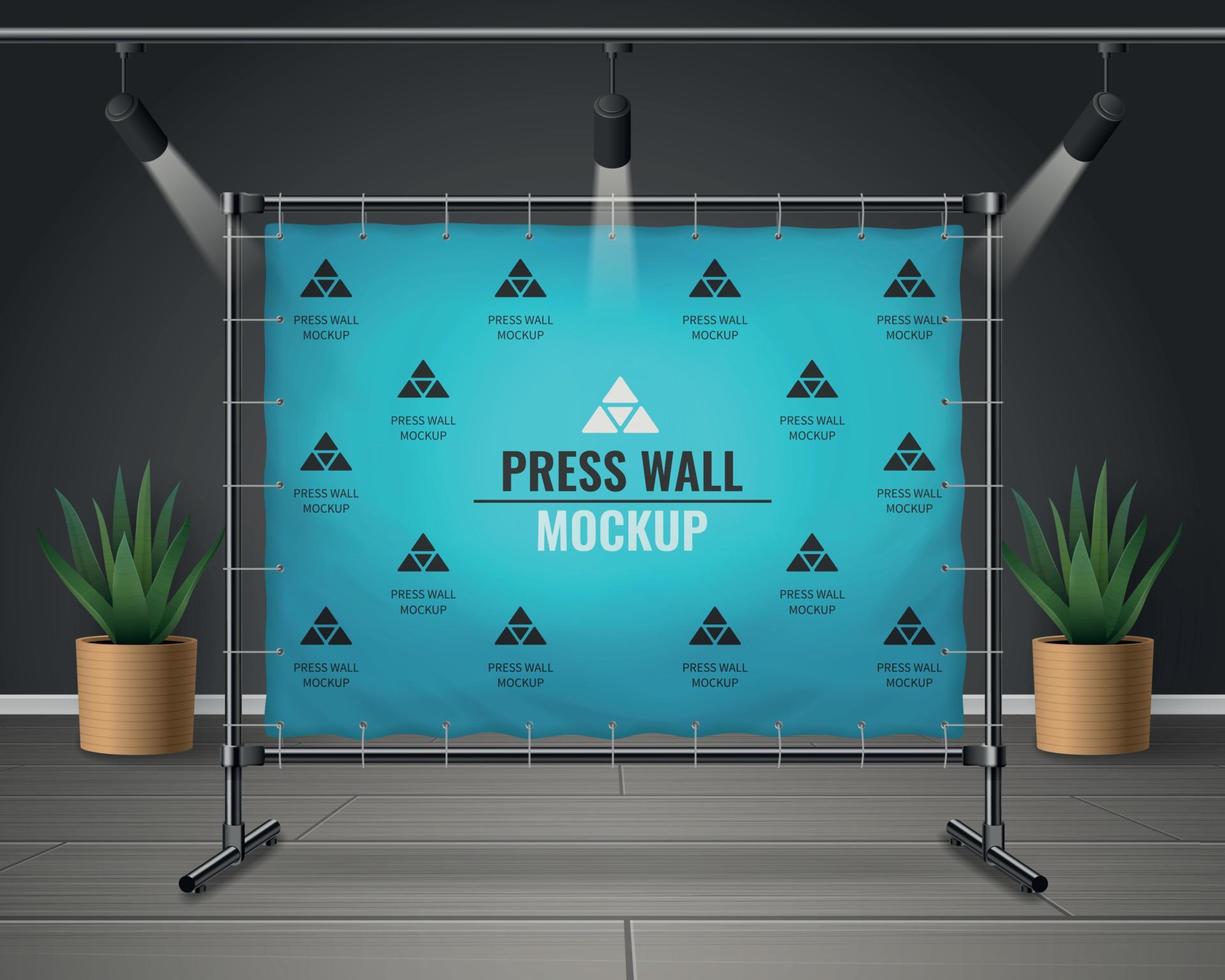 Realistic Press Wall Mockup vector