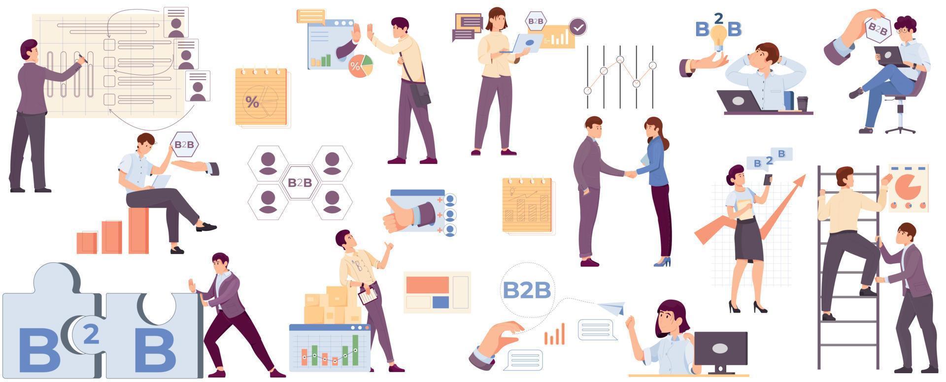 Business To Business Icons Set vector