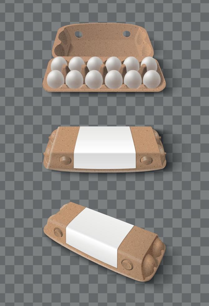 Eggs Package Realistic Mockup vector