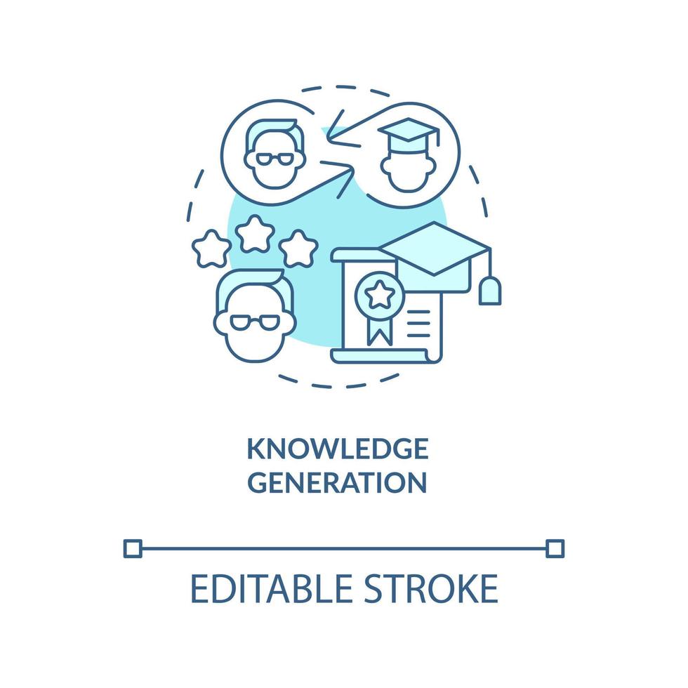 Knowledge generation turquoise concept icon. Advantage of formal