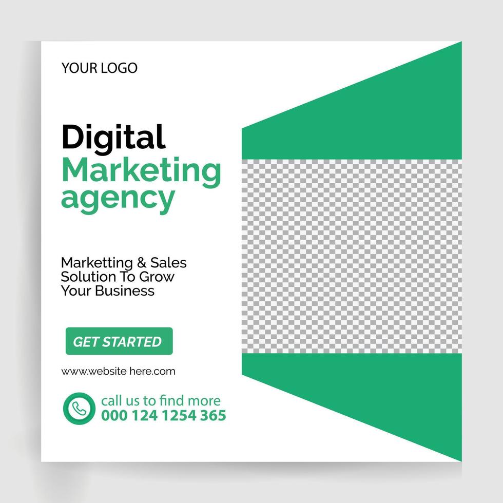 Digital business marketing banner for social media post template vector