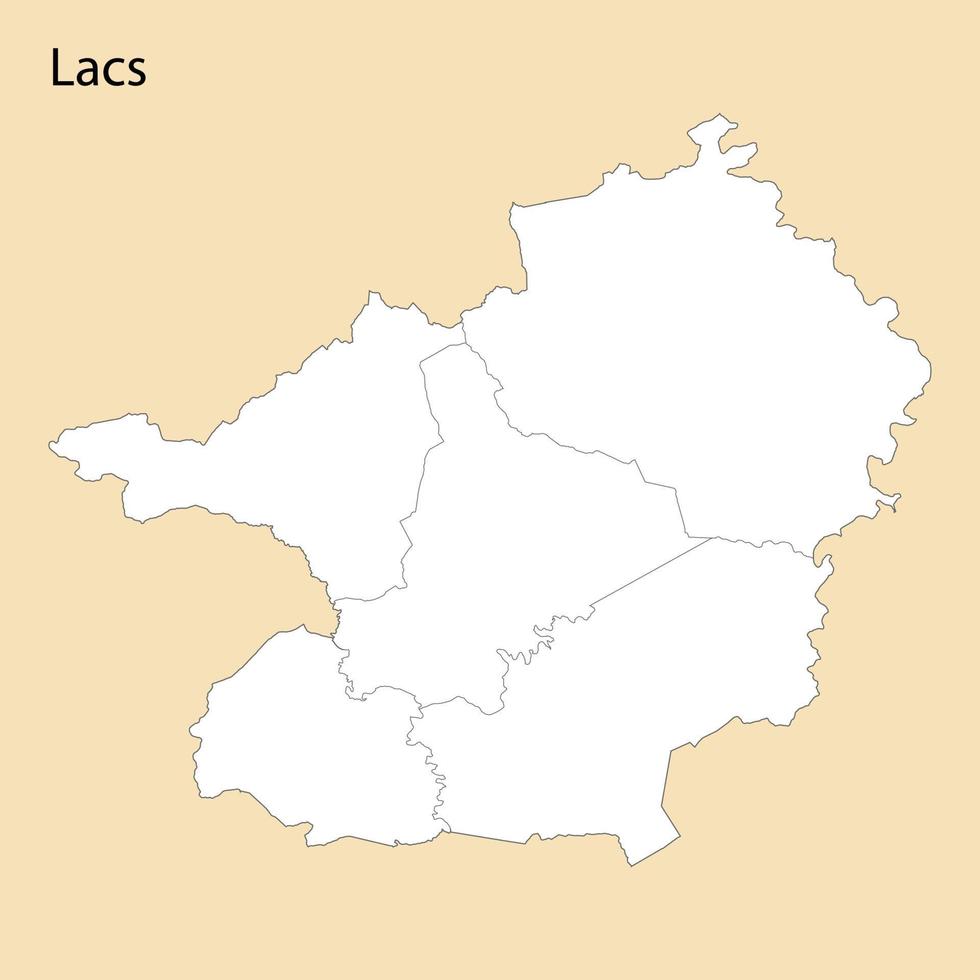 High Quality map of Lacs is a region of Ivory Coast vector
