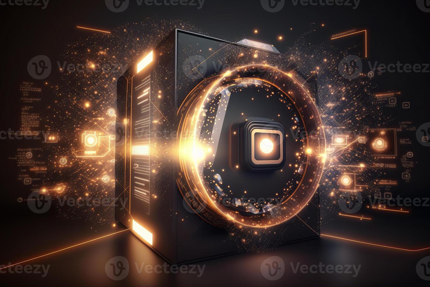 Futuristic Big data visualization concept, Visual information complexity. photo