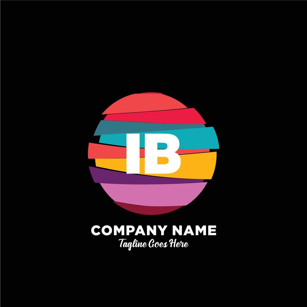 IB initial logo With Colorful template vector