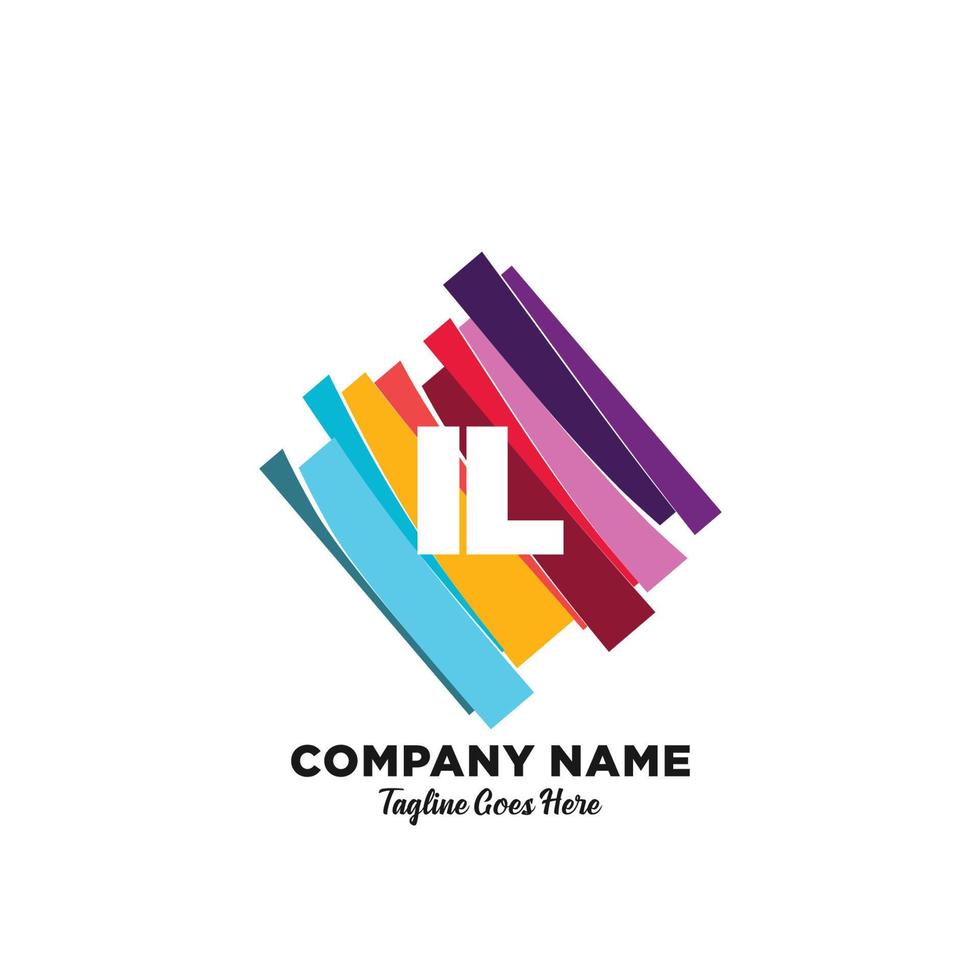 IL initial logo With Colorful template vector