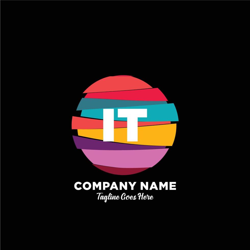 IT initial logo With Colorful template vector