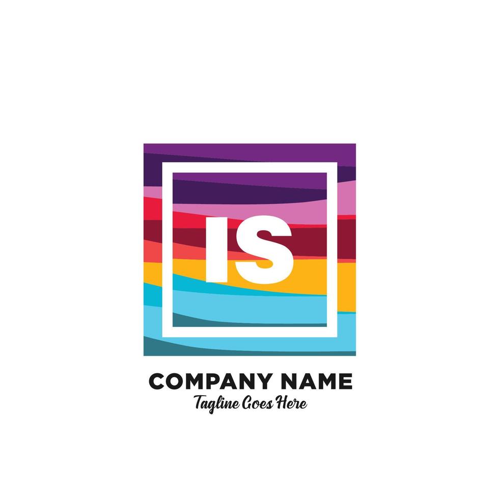 IS initial logo With Colorful template vector