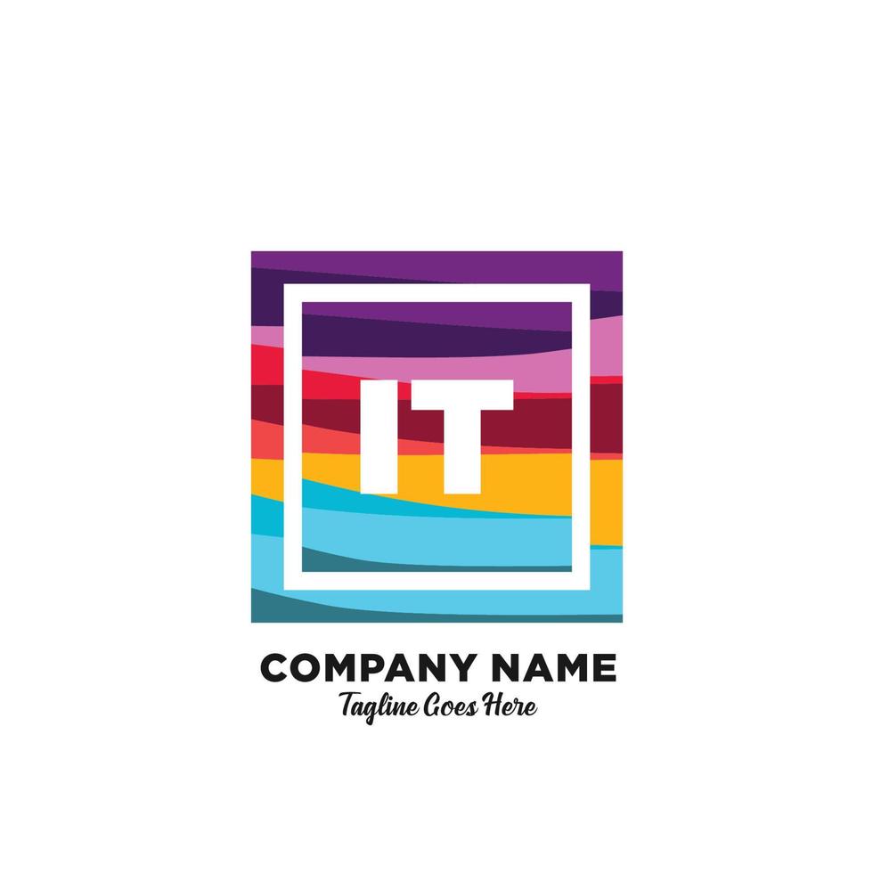 IT initial logo With Colorful template vector