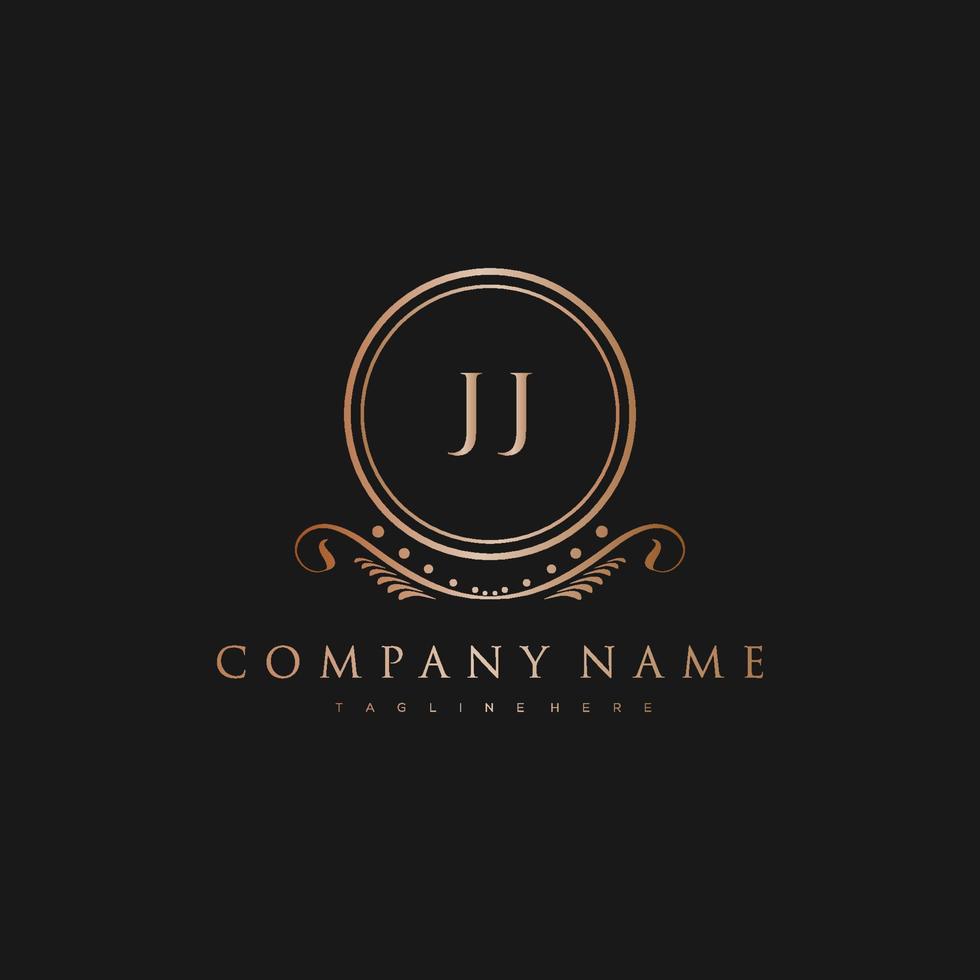 JJ Letter Initial with Royal Luxury Logo Template vector