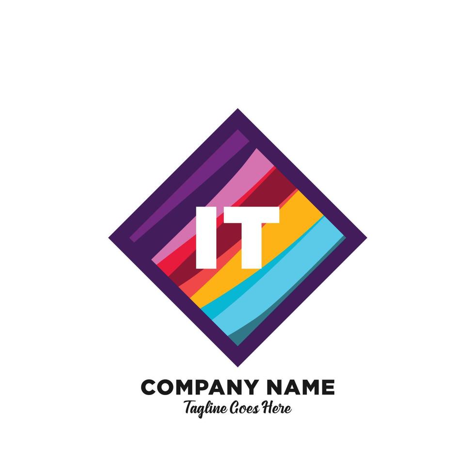 IT initial logo With Colorful template vector