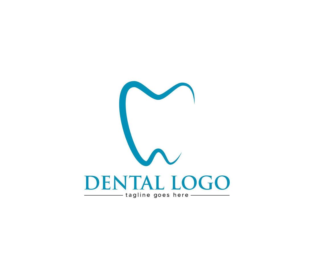 dental logo diseño en blanco fondo, vector ilustración.