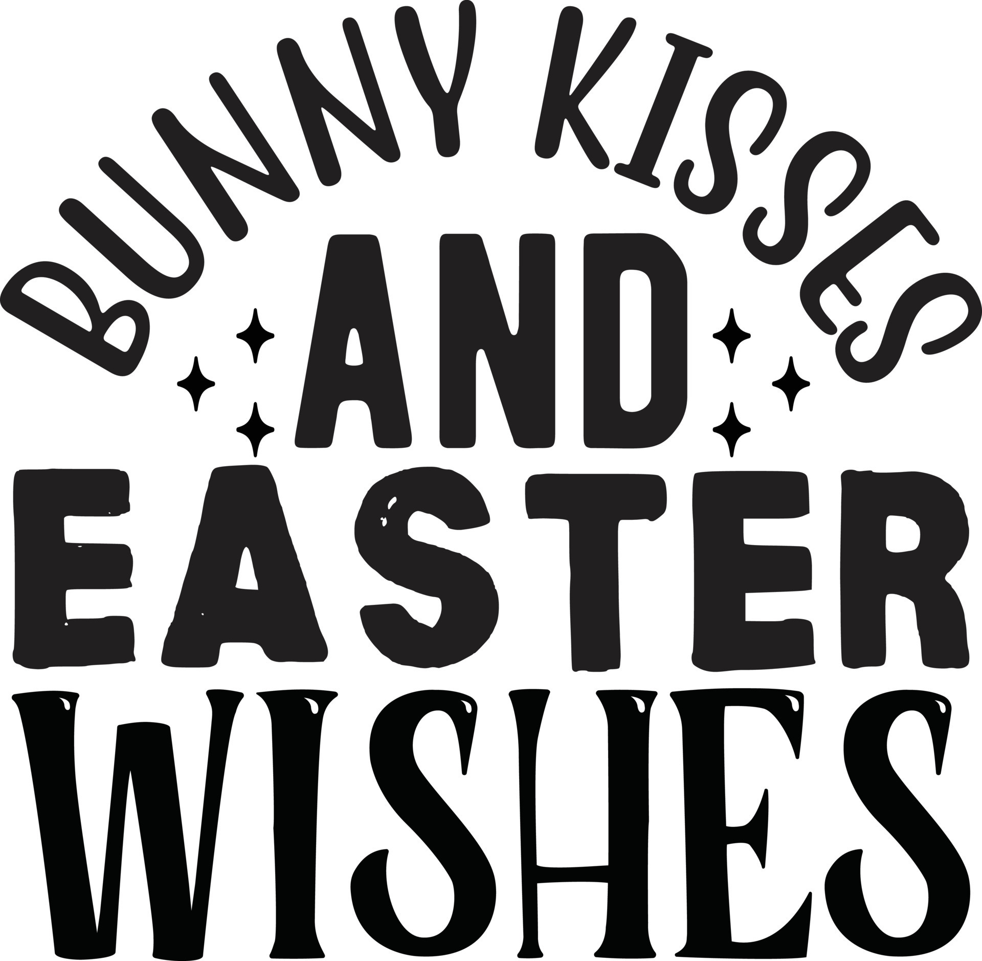 Bunny Kisses And Easter Wishes 21842214 Vector Art at Vecteezy