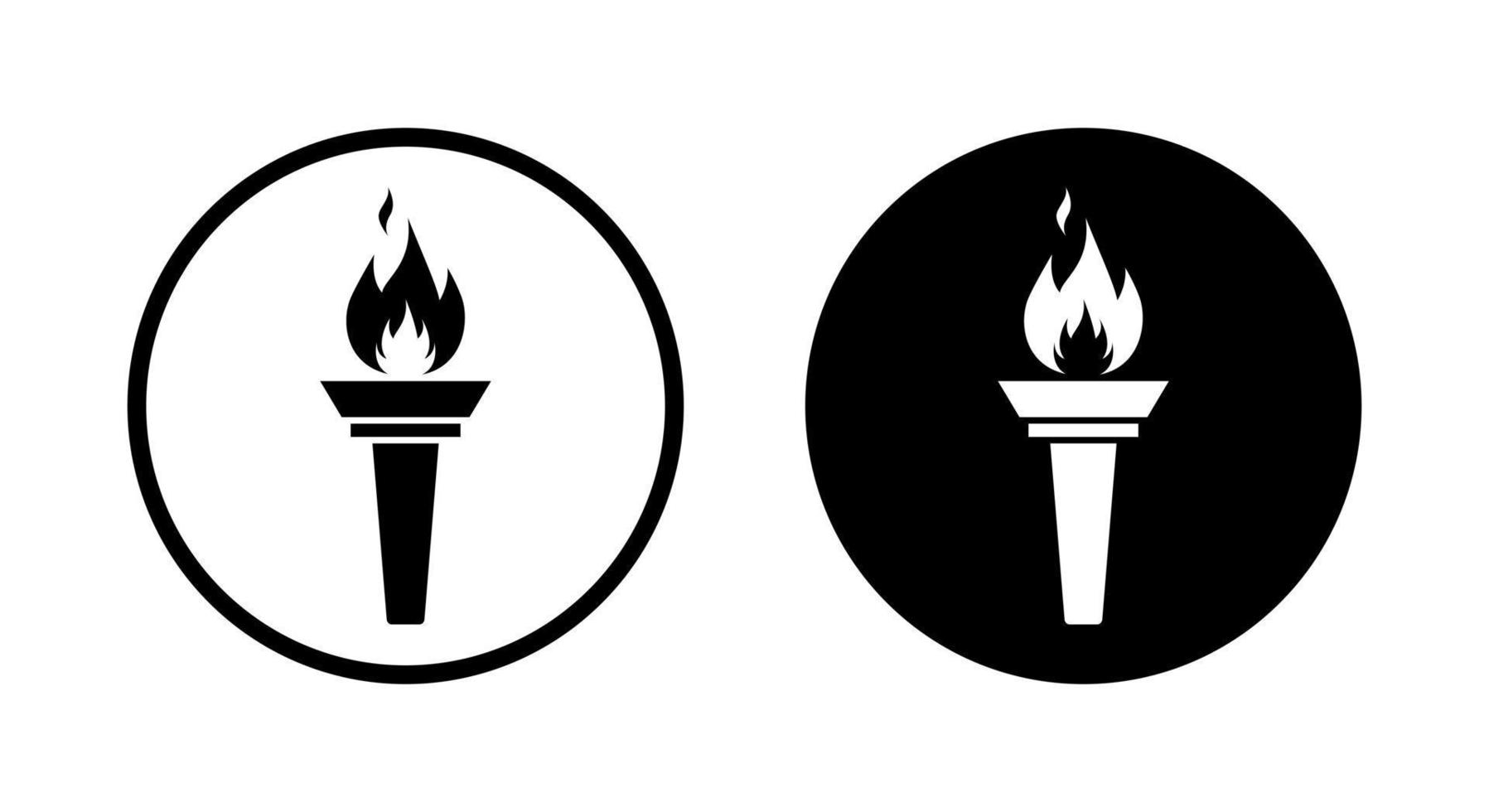 fuego antorcha icono vector en de moda estilo