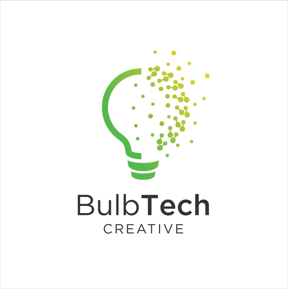 bulb tech logo icon . Bulb Logo Design Colorfull . Idea creative light bulb logo . Bulb digital logo technology Idea vector