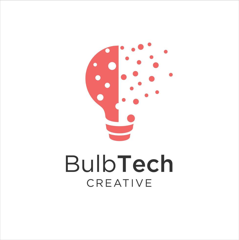 bulb tech logo icon . Bulb Logo Design Colorfull . Idea creative light bulb logo . Bulb digital logo technology Idea vector