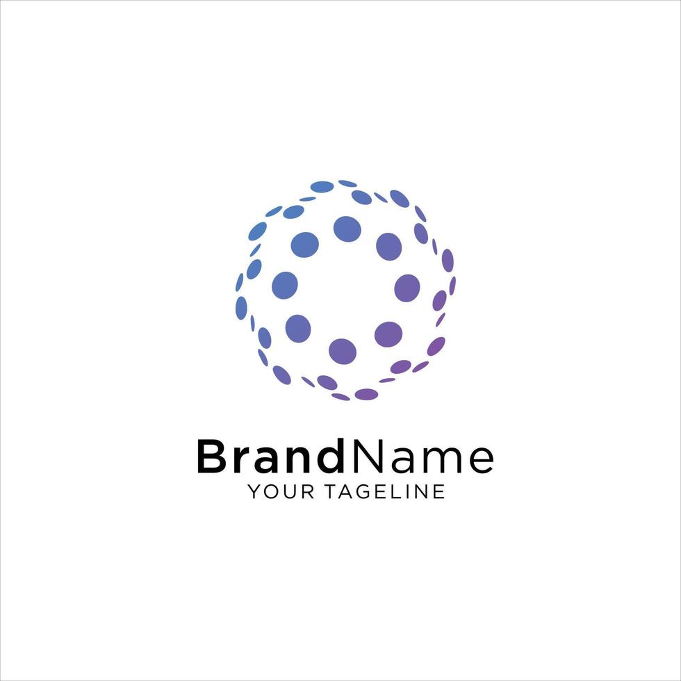 Modern Abstract Circle Technology logo template,Advanced analysis data base Logo symbol. Development of artificial intelligence sign. Abstract innovative high tech logo template. Colorful round vector
