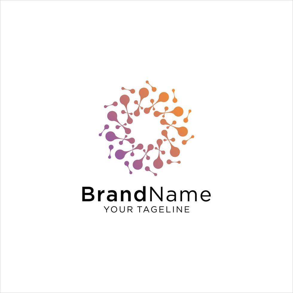 Advanced analysis data base Logo symbol. Development of artificial intelligence sign. Abstract innovative high tech logo template. Colorful round icon from circles. Smart computer, machine learning vector
