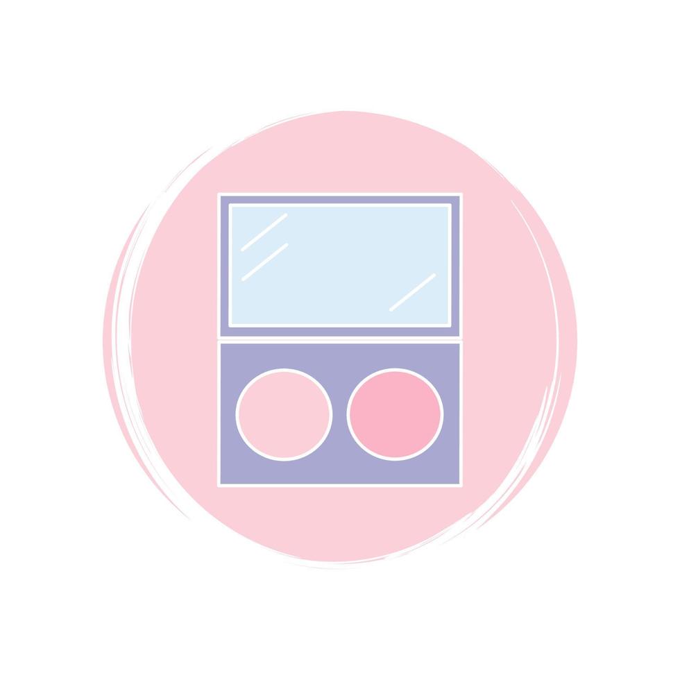 Blush make up icon logo vector illustration on circle with brush texture for social media story highlight