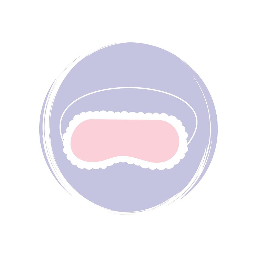 Sleep mask icon logo vector illustration on circle with brush texture for social media story highlight