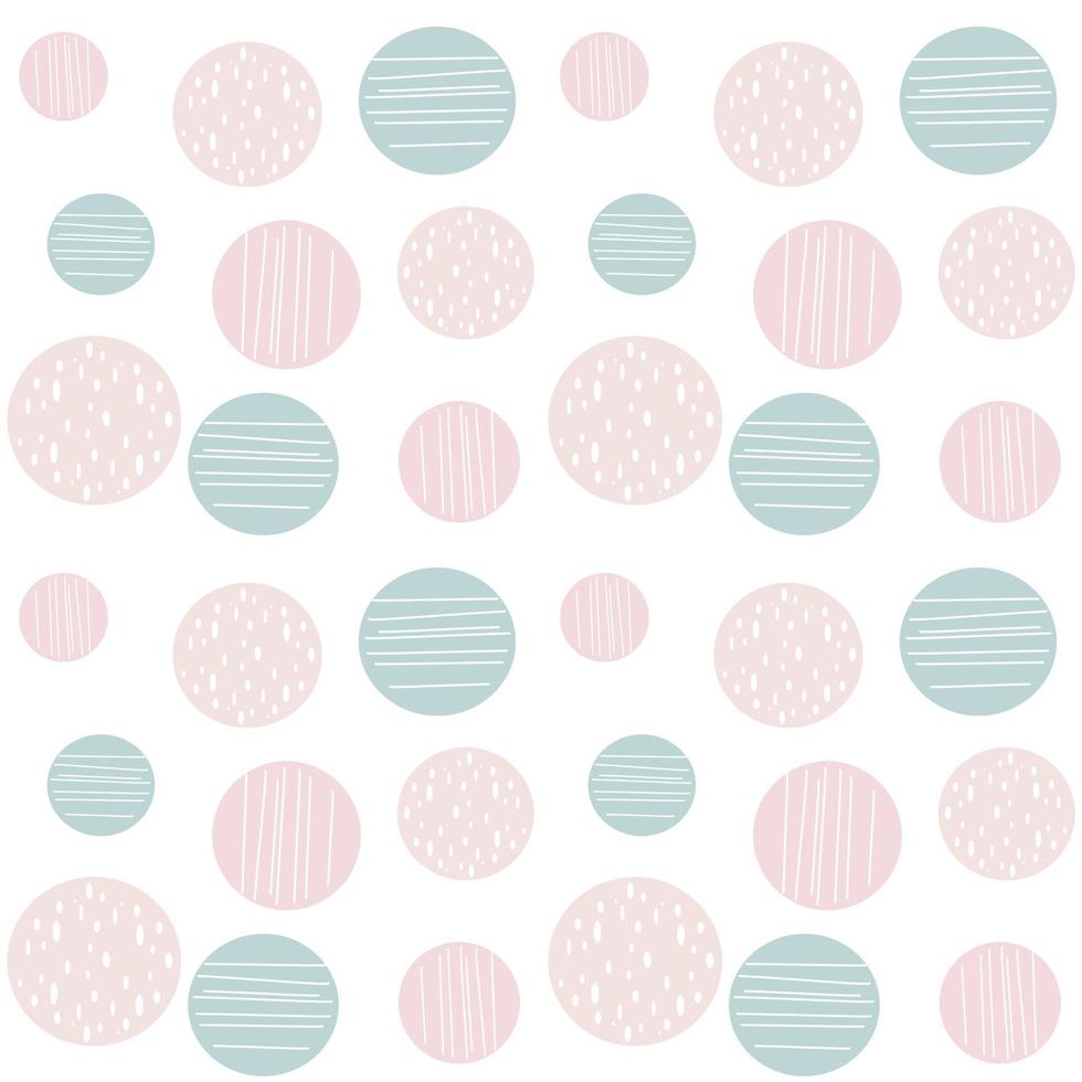 Cute trendy pastel abstract hand drawn seamless vector pattern background illustration with circles modern design for paper, cover, fabric and interior decor