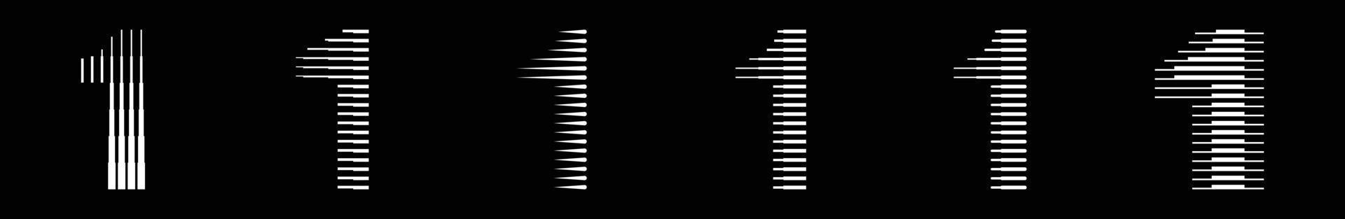 conjunto números uno 1 logo líneas resumen moderno Arte vector ilustración