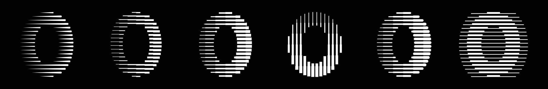 Set numbers zero 0 logo lines abstract modern art vector illustration