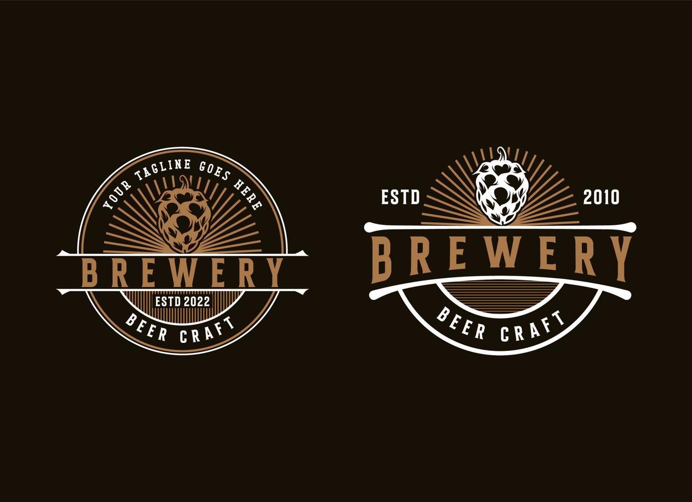 cerveza arte creativo logo diseño modelo. vector