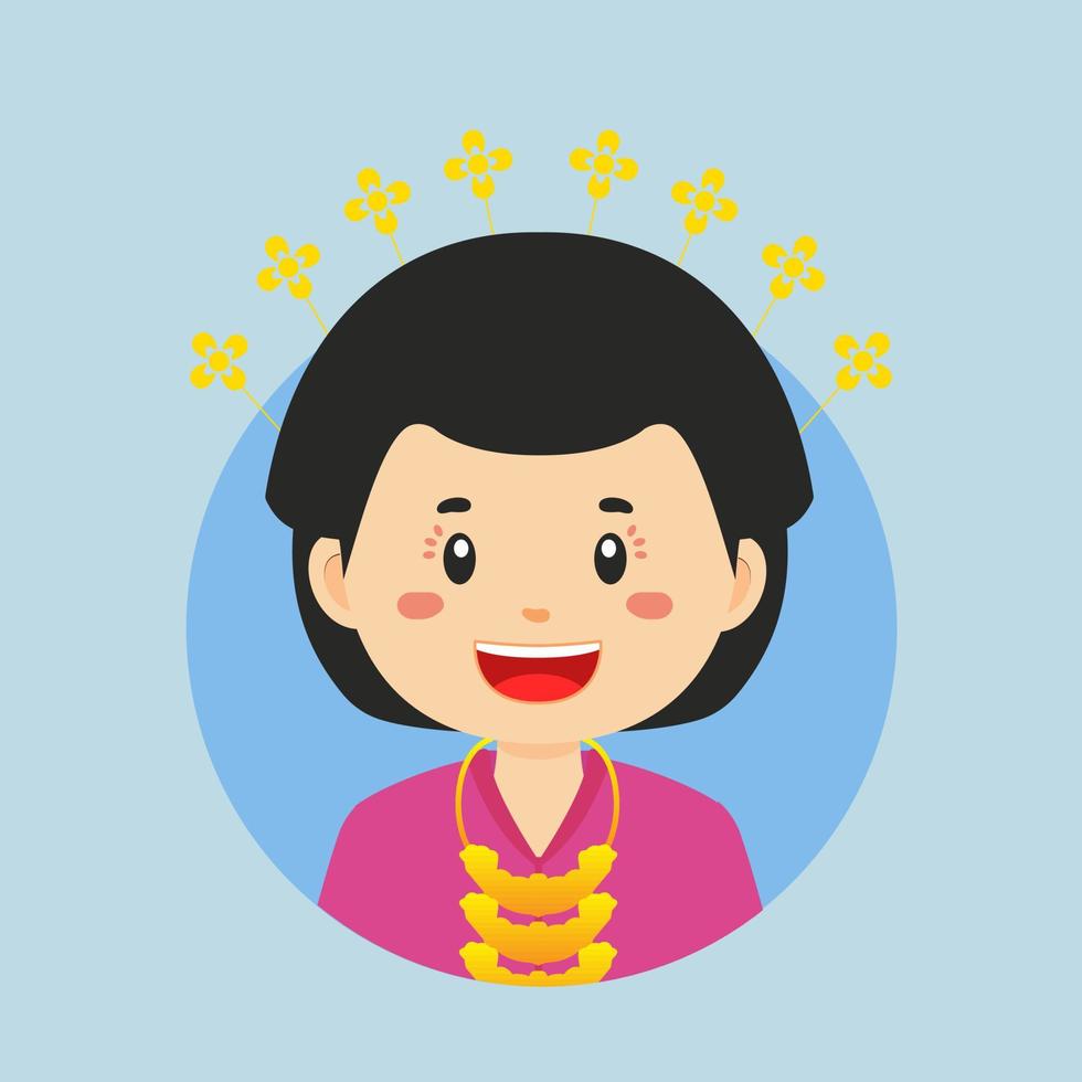 avatar de un riau indonesio personaje vector