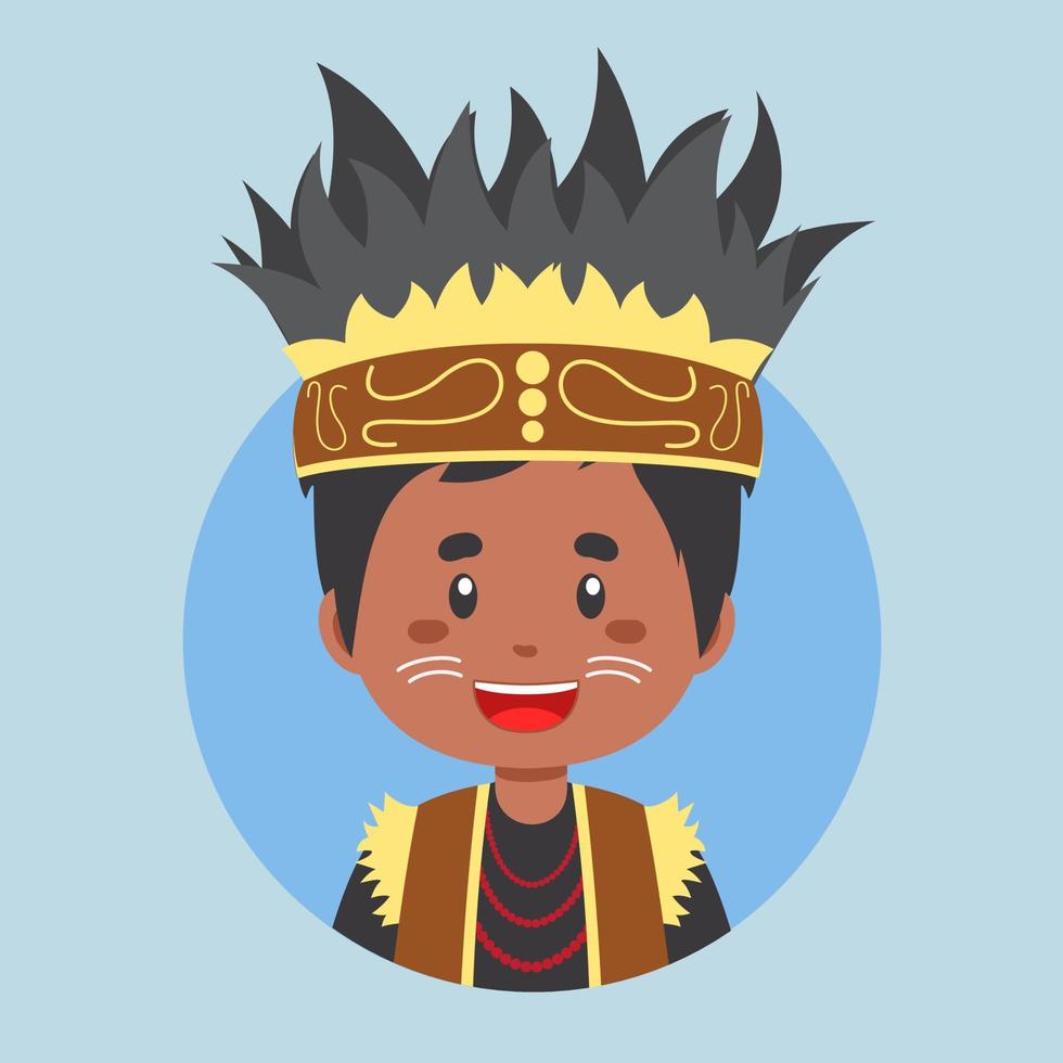 avatar de un Papuasia indonesio personaje vector