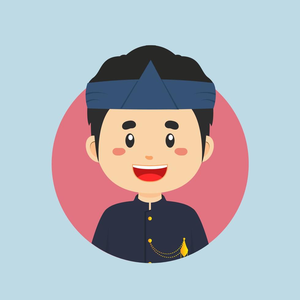 avatar de un Oeste Java indonesio personaje vector