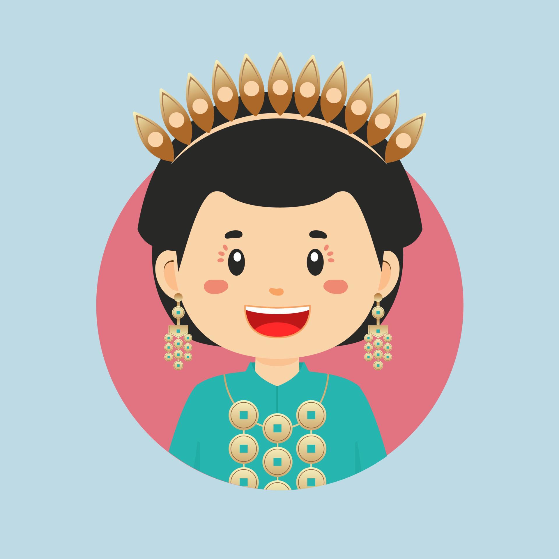 Avatar of a South Sulawesi Indonesian Character 21842685 Vector Art at ...
