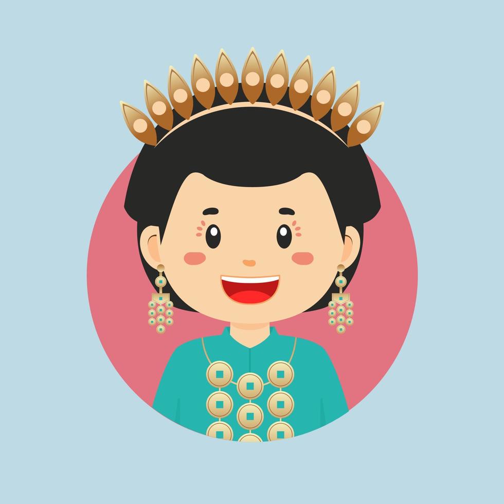 avatar de un sur sulawesi indonesio personaje vector