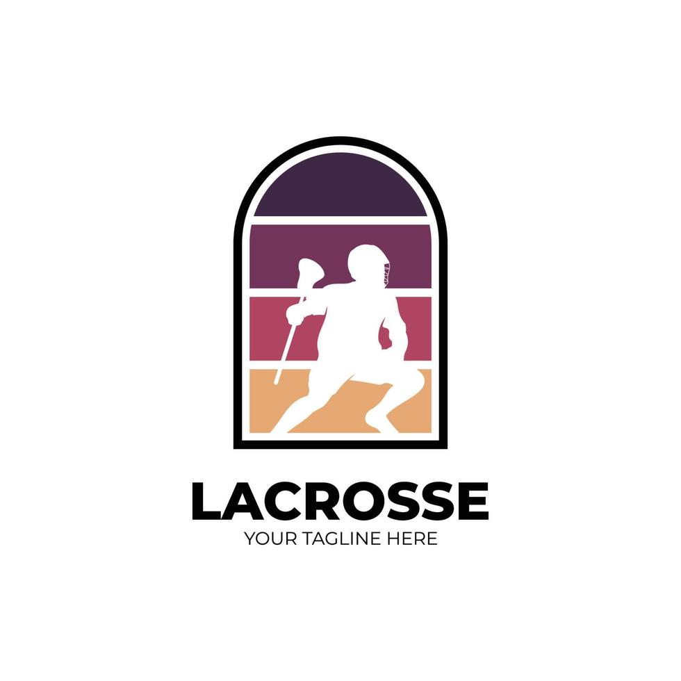 Lacrosse sport logo design vector