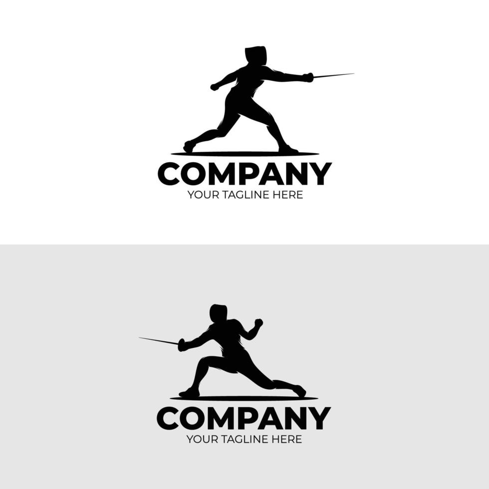 Fencing sport logo design inspiration vector