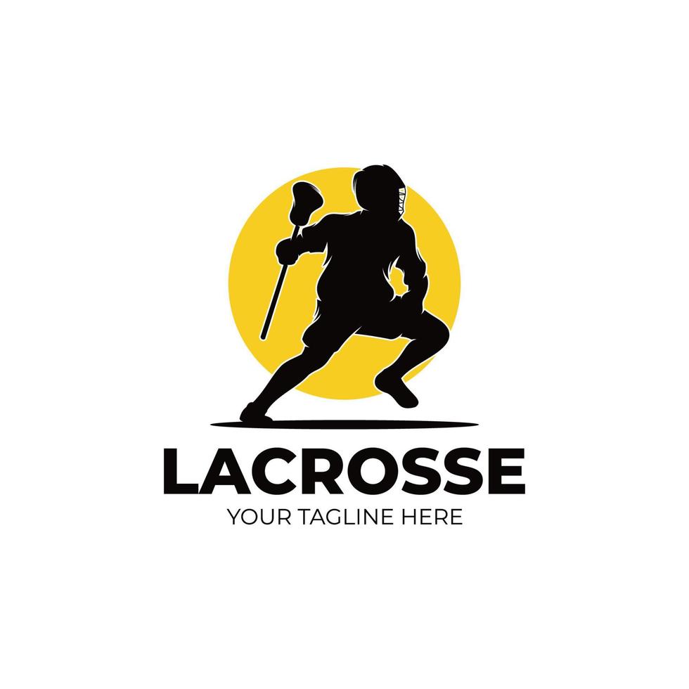 Lacrosse sport logo design vector