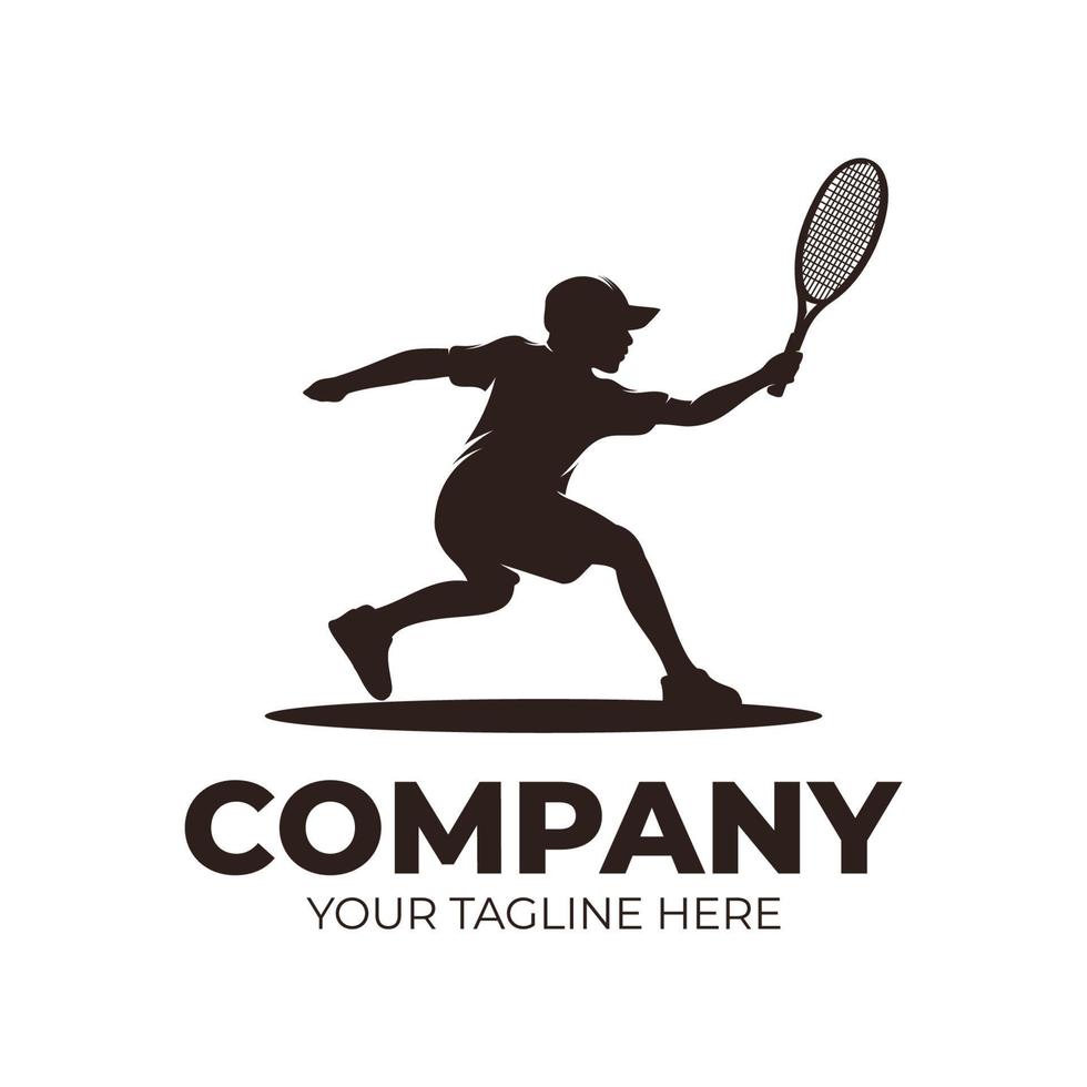 Tennis player logo design inspiration vector