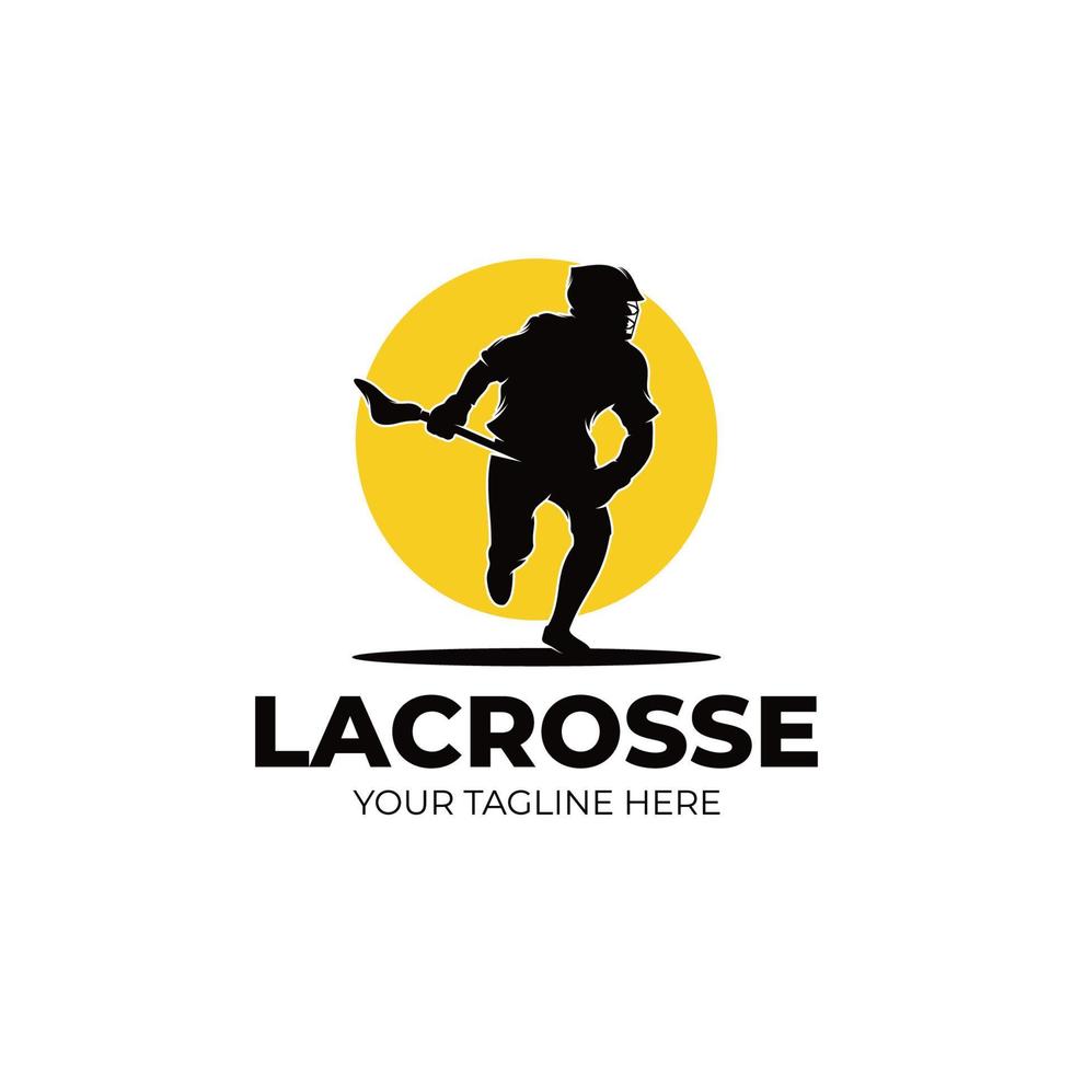 Lacrosse sport logo design vector
