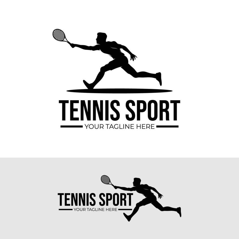 Tennis player logo design inspiration vector