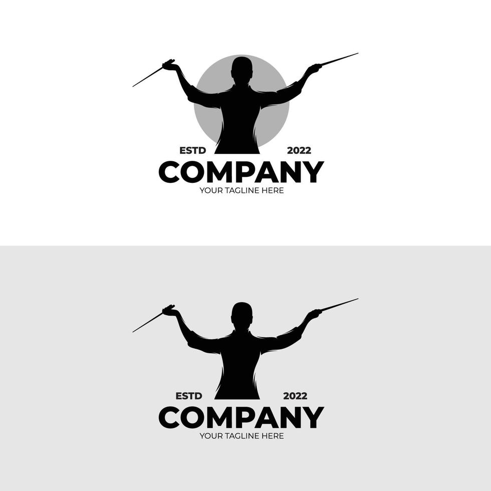 Music conductor logo design template vector