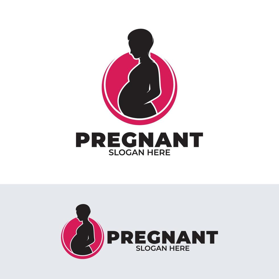 Pregnant woman logo design inspiration vector