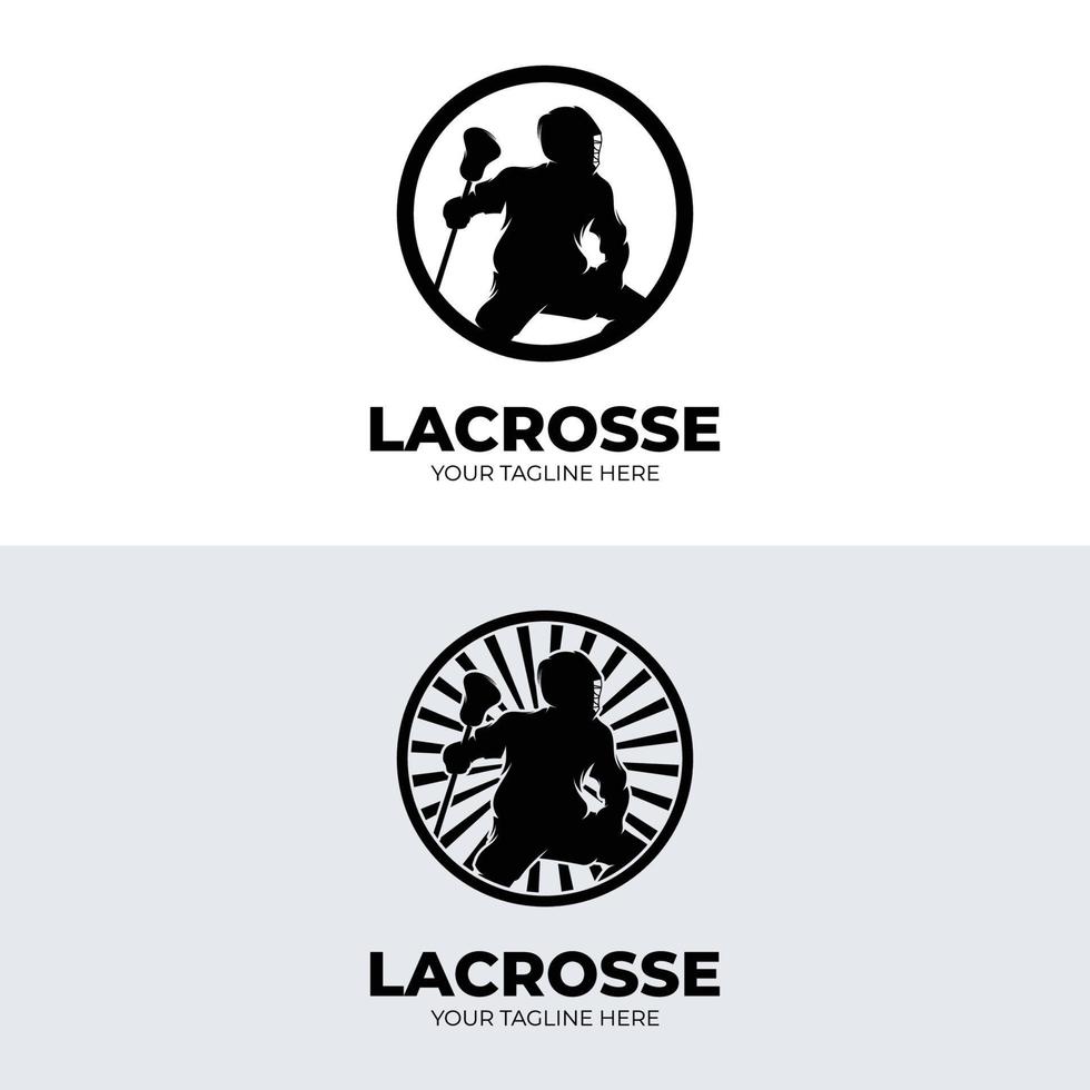 Lacrosse sport logo design vector