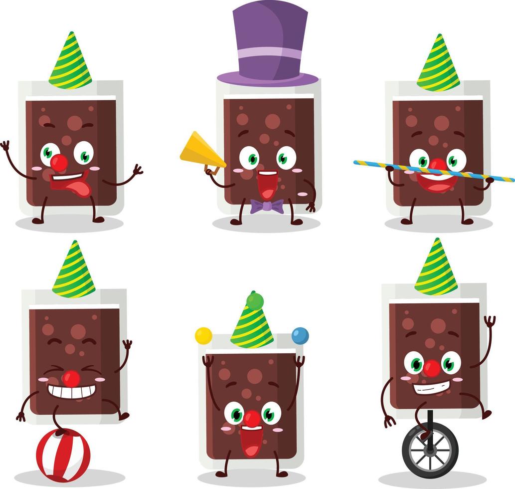 Cartoon character of glass of cola with various circus shows vector