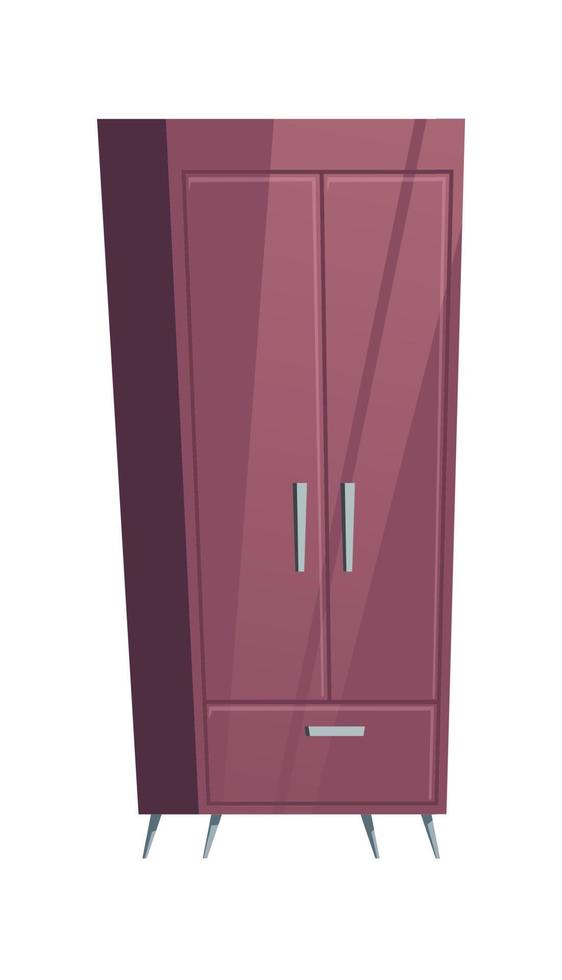 Bedroom furniture, wardrobe room interior cartoon vector