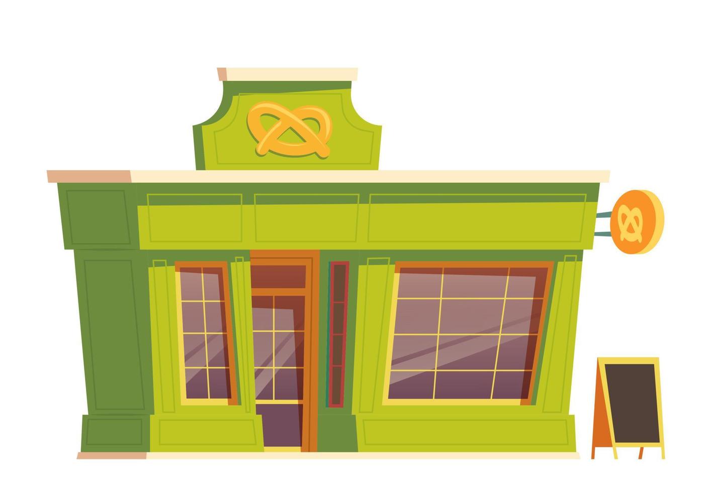 Fast food restaurant or bakery building cartoon vector