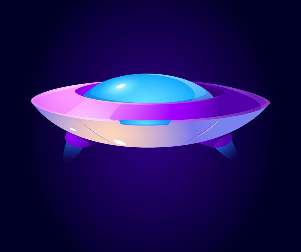 Vector cartoon alien spaceship, ufo in cosmos