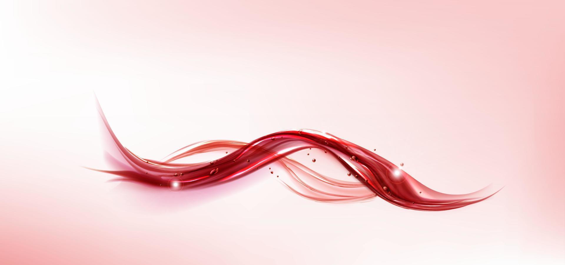 Red water splash wave with air bubbles and sparkle vector