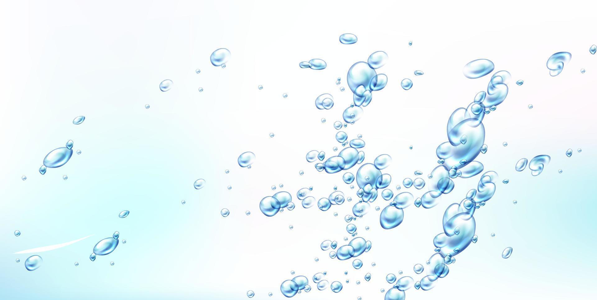 Abstract background with air bubbles on blue water vector