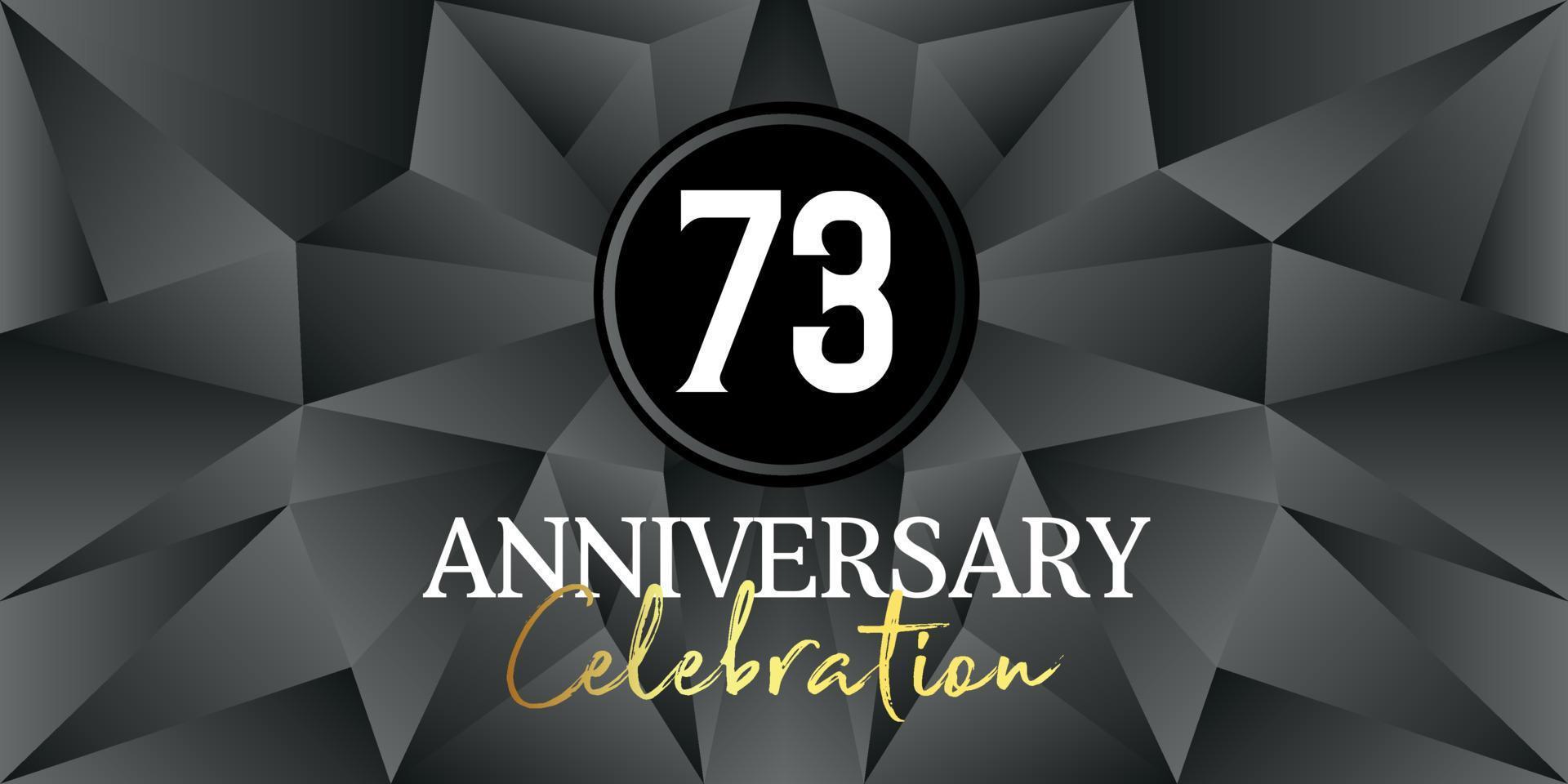 73 year anniversary celebration logo design white and gold color on Elegant Black Background Vector Art abstract background vector