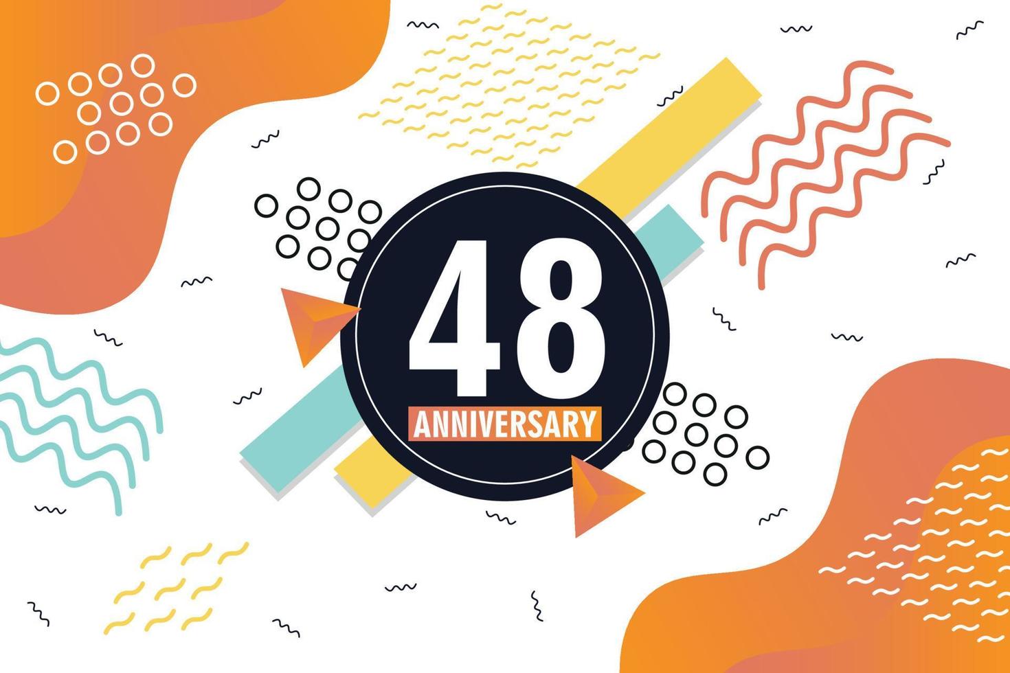 th anniversary celebration logotype with colorful abstract background design with geometrical shapes vector design